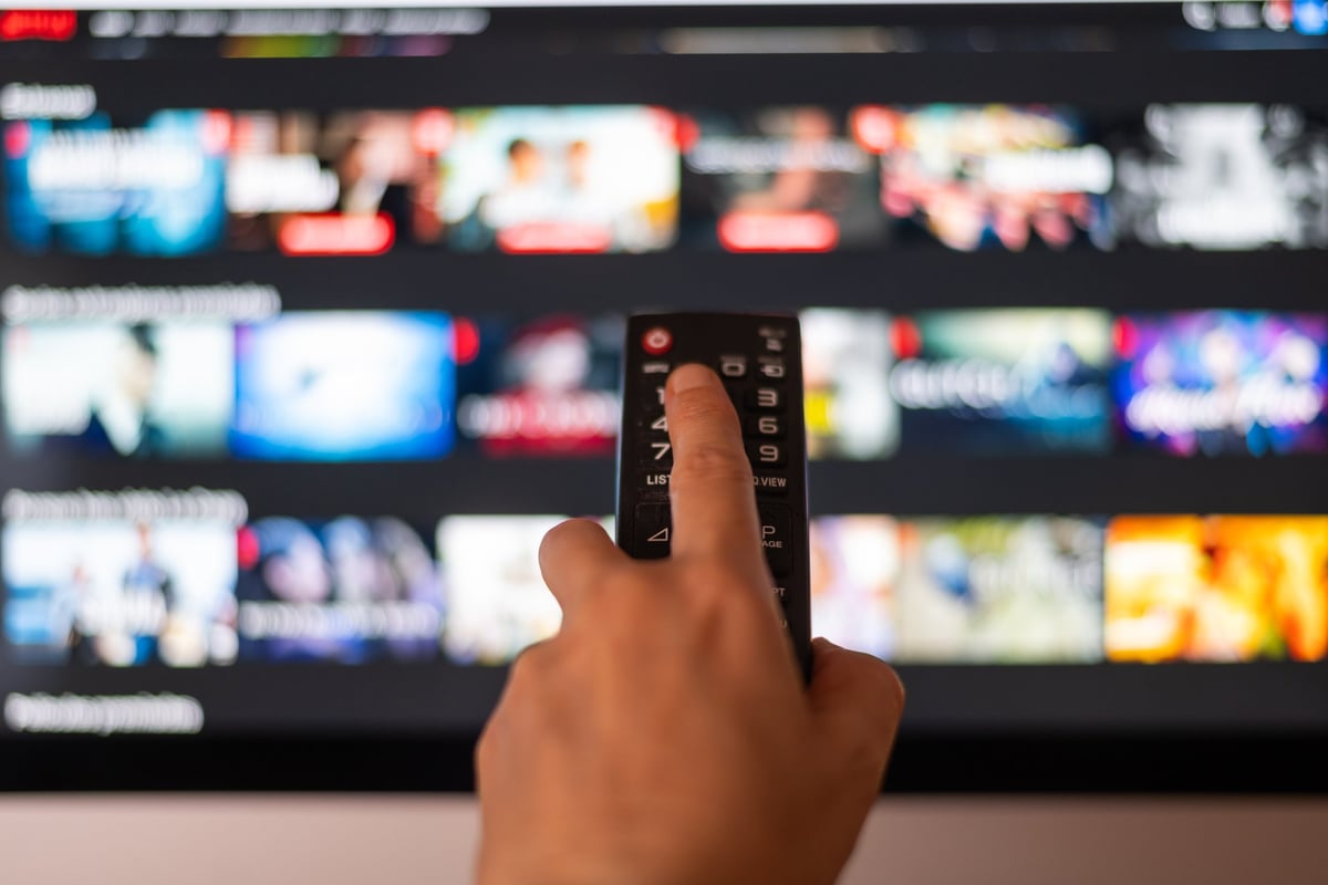 Browsing a streaming service on a television